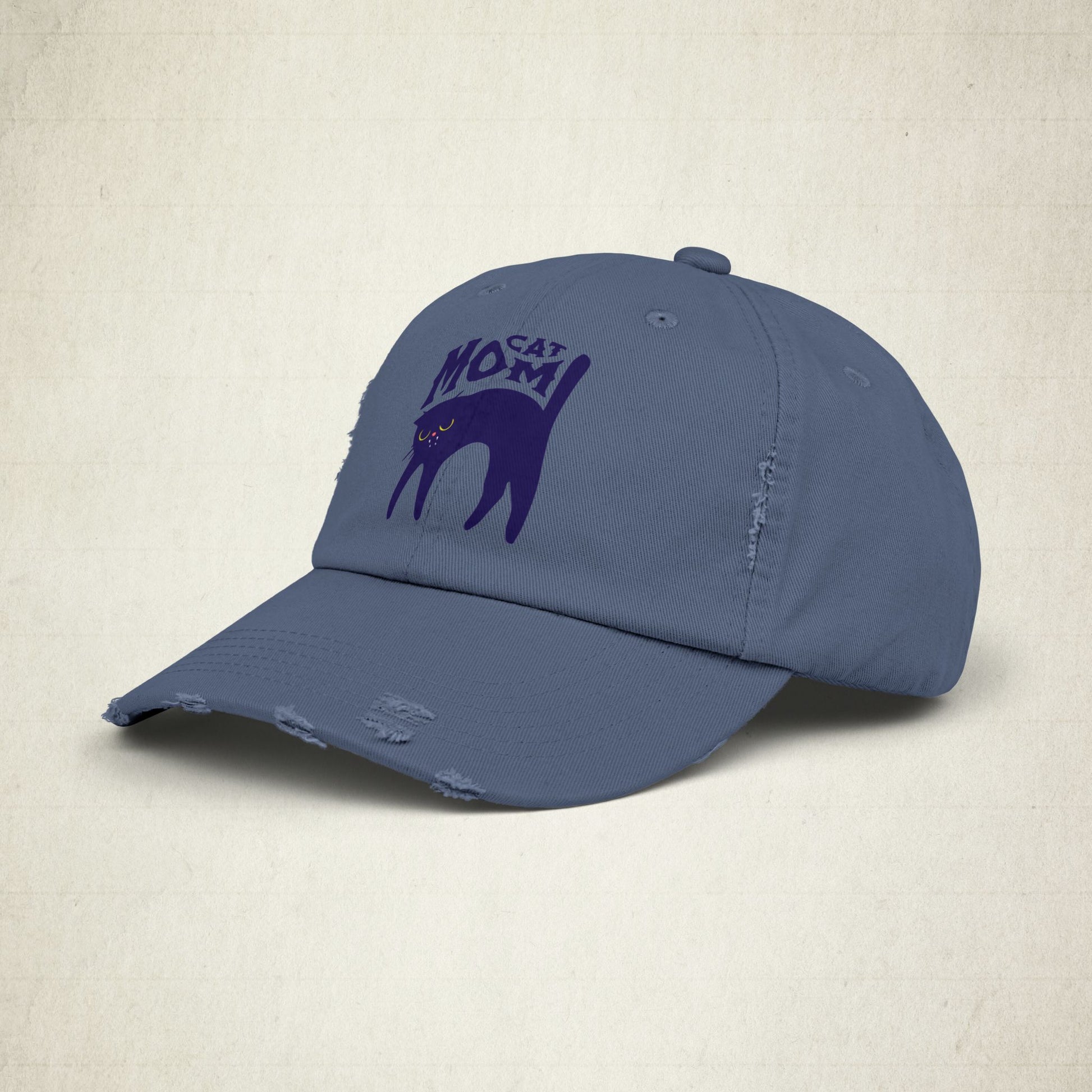 Cat Mom Distressed Cap