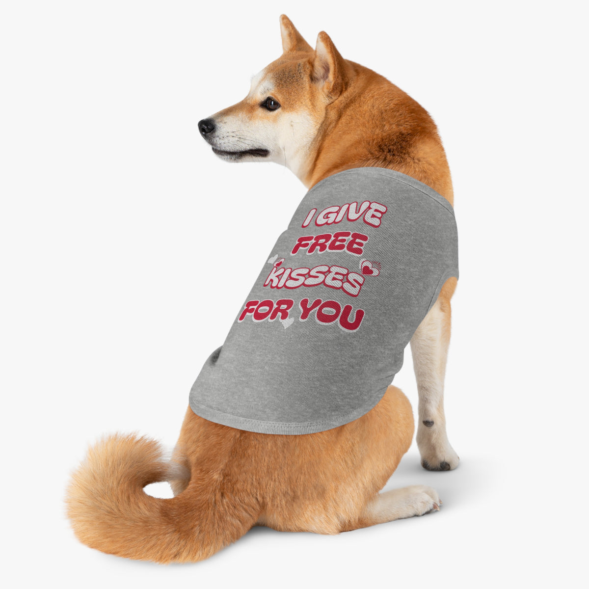 I Give Free Kisses Dog Tank Top featuring a I Give Free Kisses for You design, pet tank top