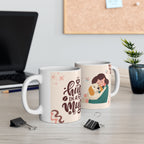 Hug in a Mug Dog Mom Coffee Mug featuring a Hug in a Mug design, ceramic mug