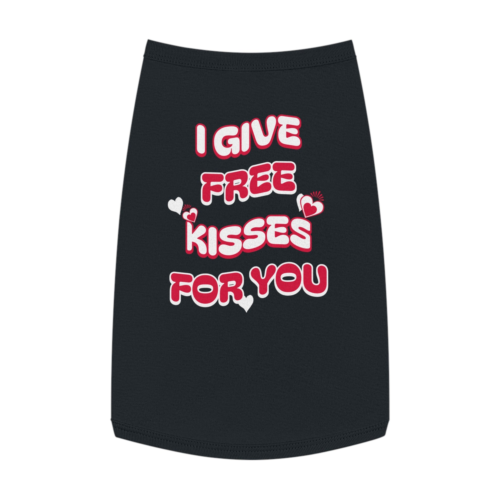 Cute Pet Tank Top, I Give Free Kisses for You, Dog Apparel, Pet Clothing, Valentine’s Day Gift, Funny Pet Shirt