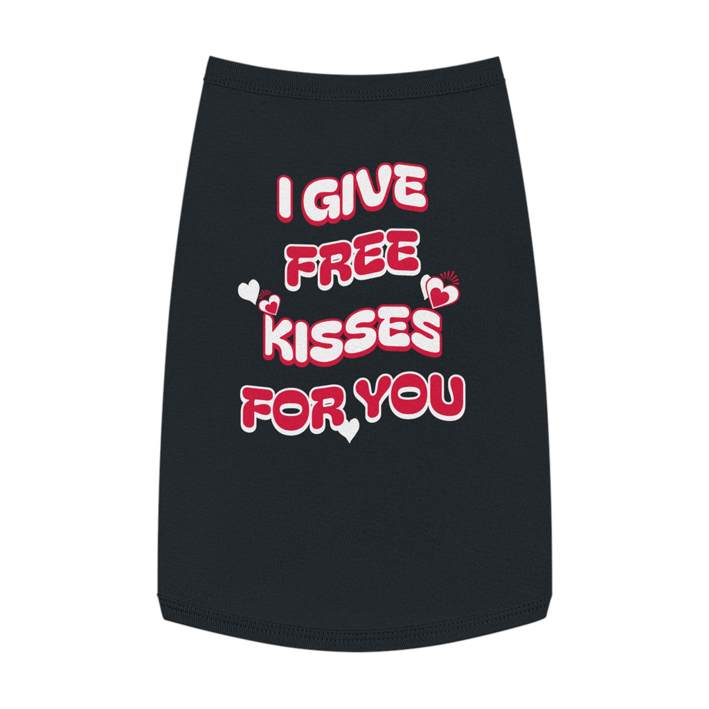 Cute Pet Tank Top, I Give Free Kisses for You, Dog Apparel, Pet Clothing, Valentine’s Day Gift, Funny Pet Shirt