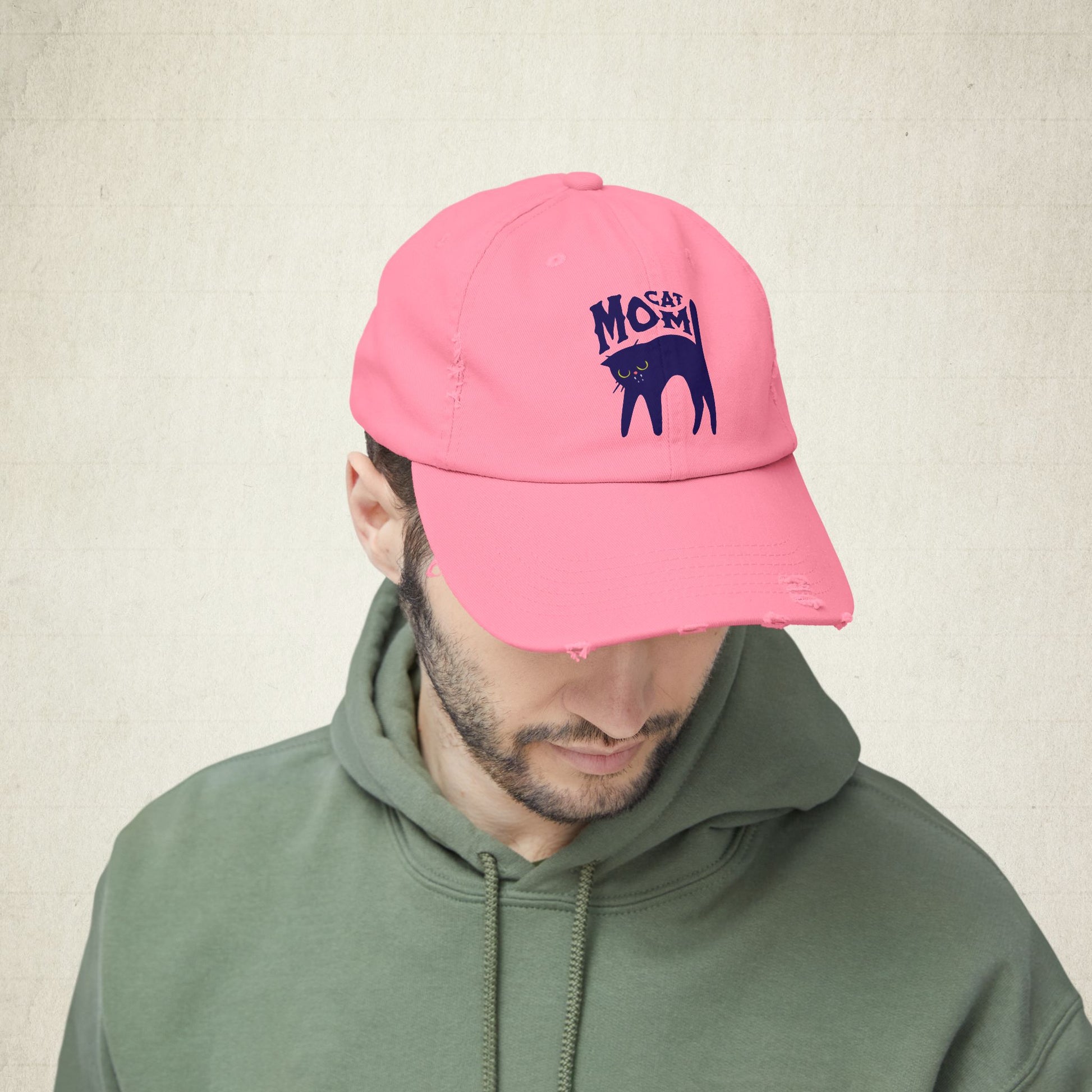 Cat Mom Distressed Cap