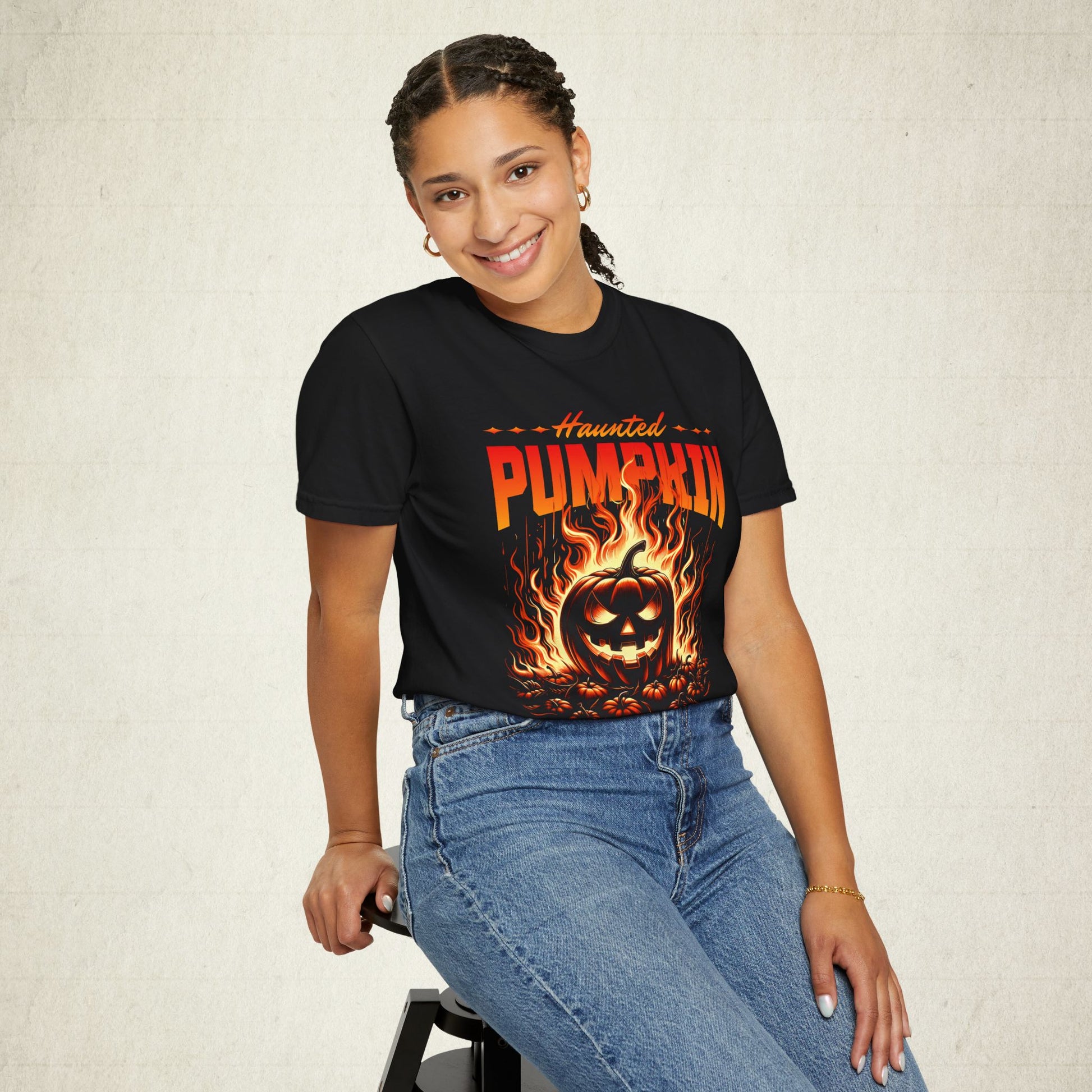 Haunted Pumpkin Halloween Unisex T-shirt