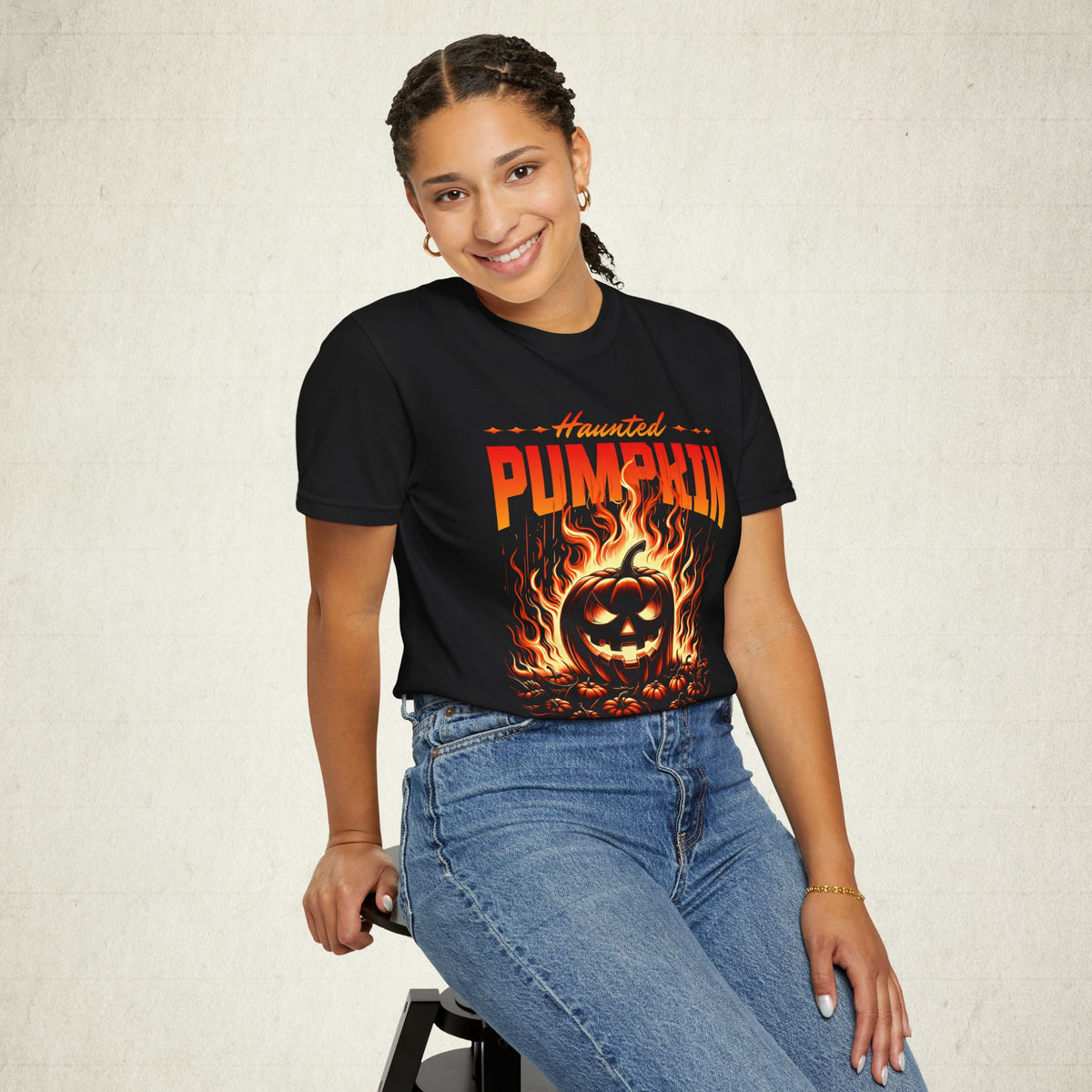 Haunted Pumpkin Halloween Unisex T-shirt