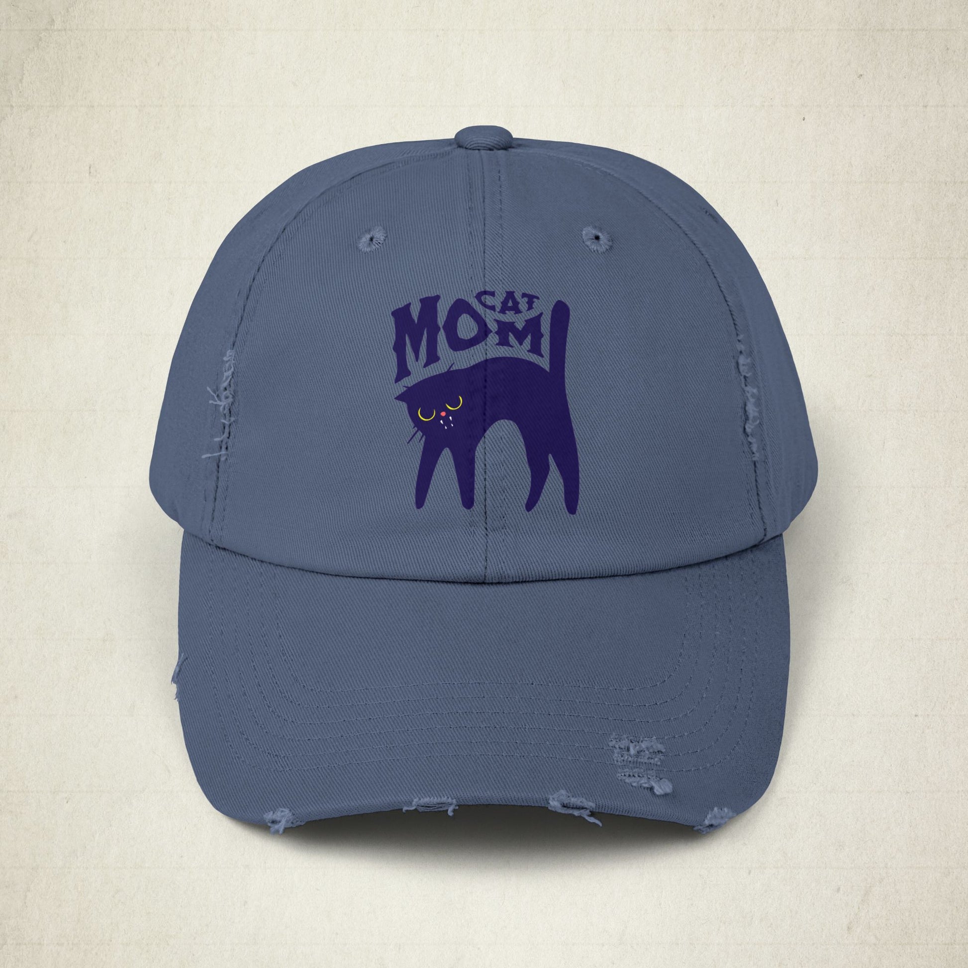 Cat Mom Distressed Cap