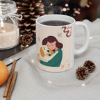 Hug in a Mug Dog Mom Coffee Mug featuring a Hug in a Mug design, ceramic mug