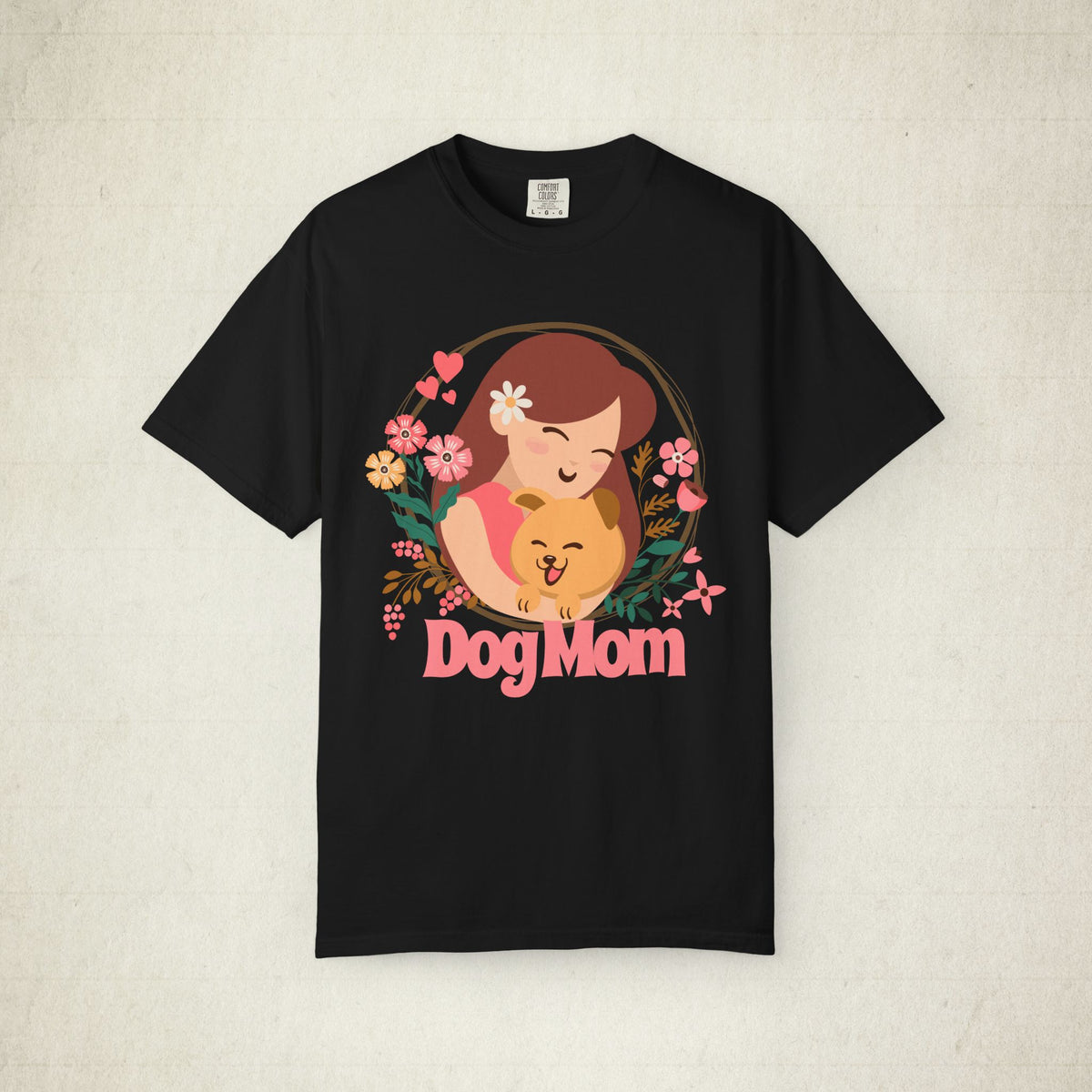 Dog Mom Floral Graphic Tee featuring a Dog Mom design, graphic tee