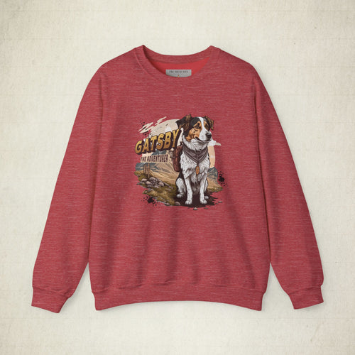 Gatsby the Adventure Dog Crewneck Sweatshirt featuring a Gatsby the Adventure Dog design, crewneck sweatshirt