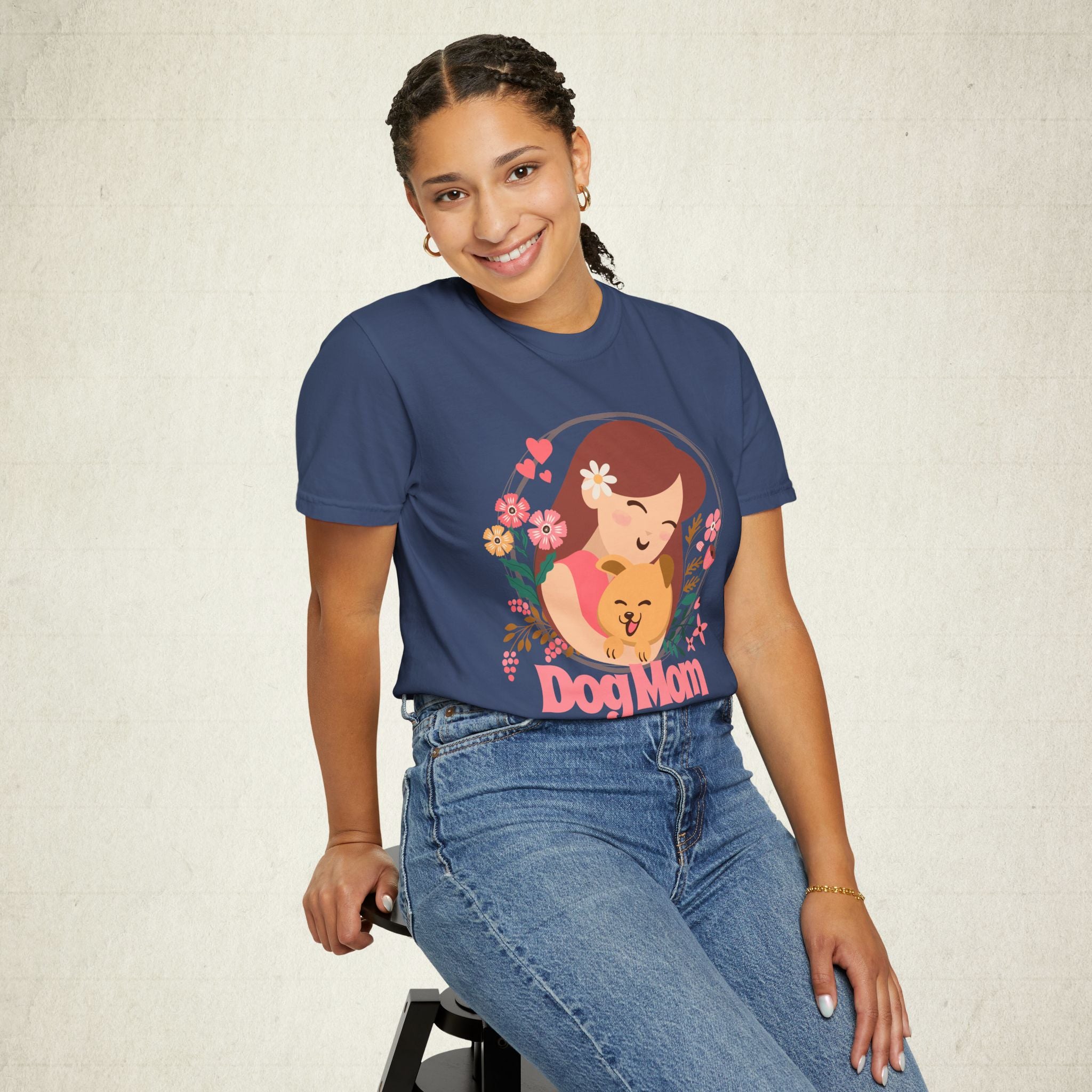 Dog Mom Floral Women T-shirt