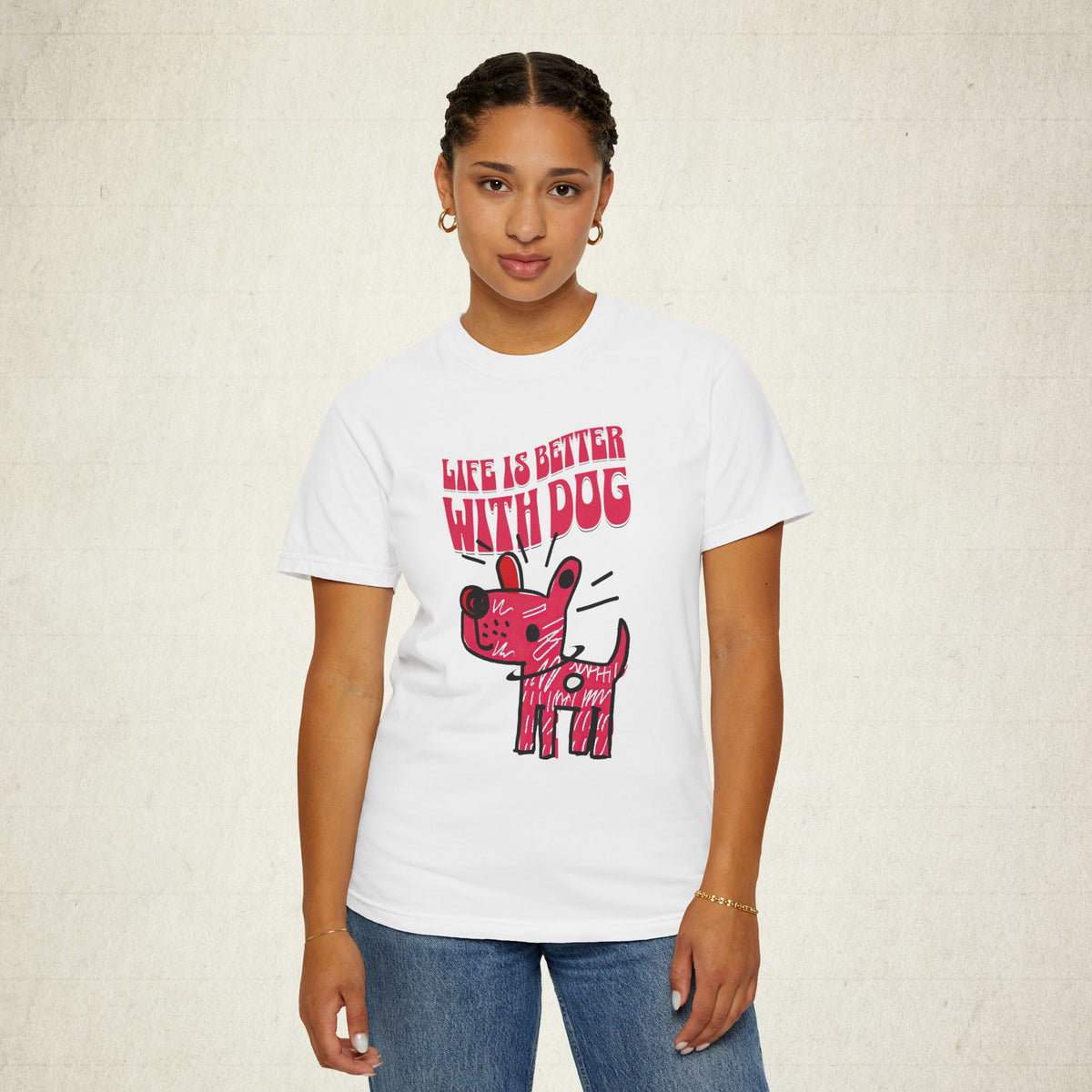 Life Is Better With a Dog Tee featuring a Life Is Better With a Dog design, graphic tee