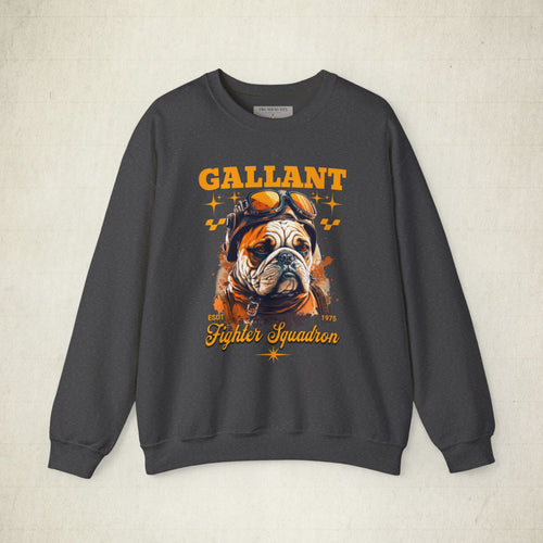 Gallant Fighter Squad Bulldog Sweatshirt featuring a Gallant Fighter Squad design, crewneck sweatshirt