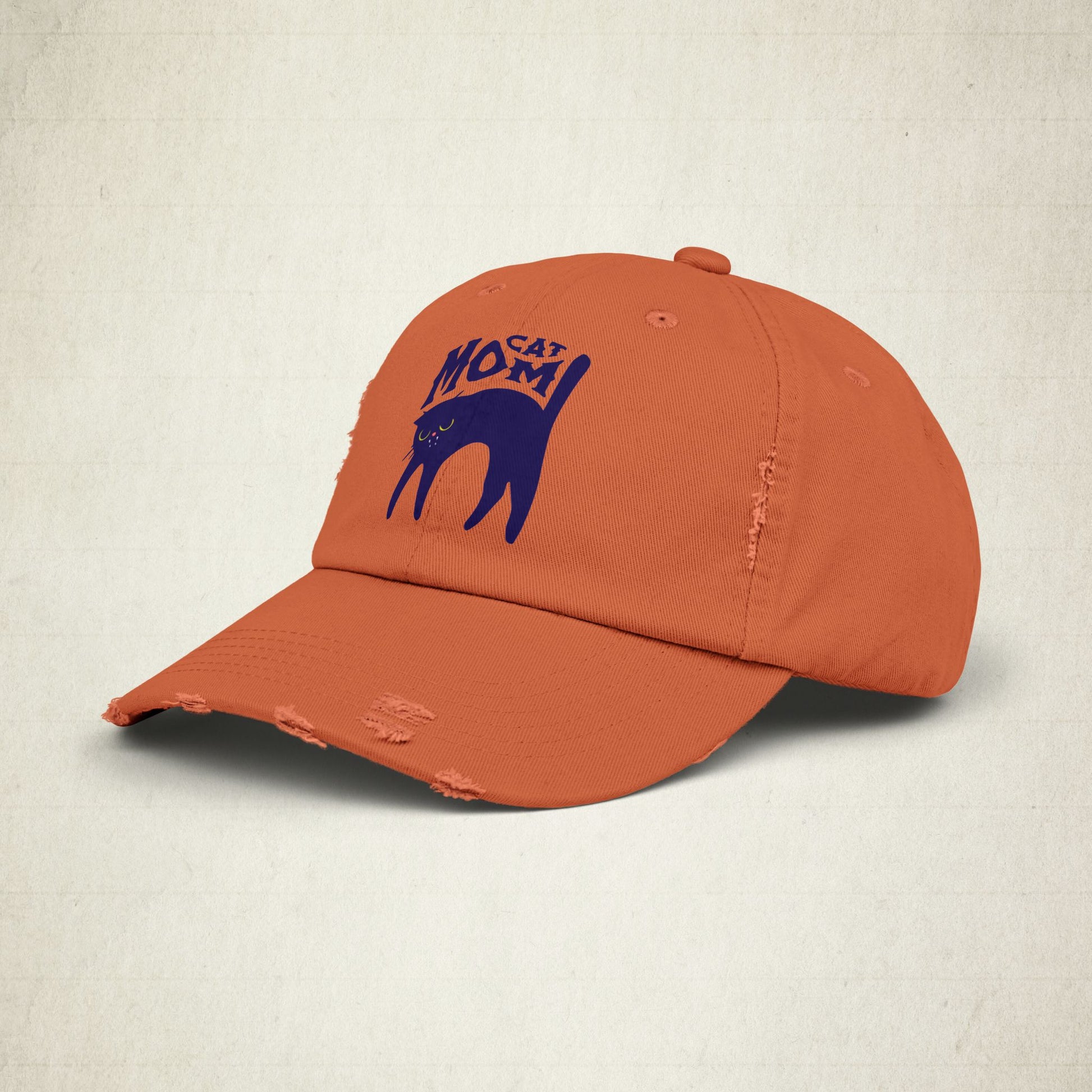Cat Mom Distressed Cap