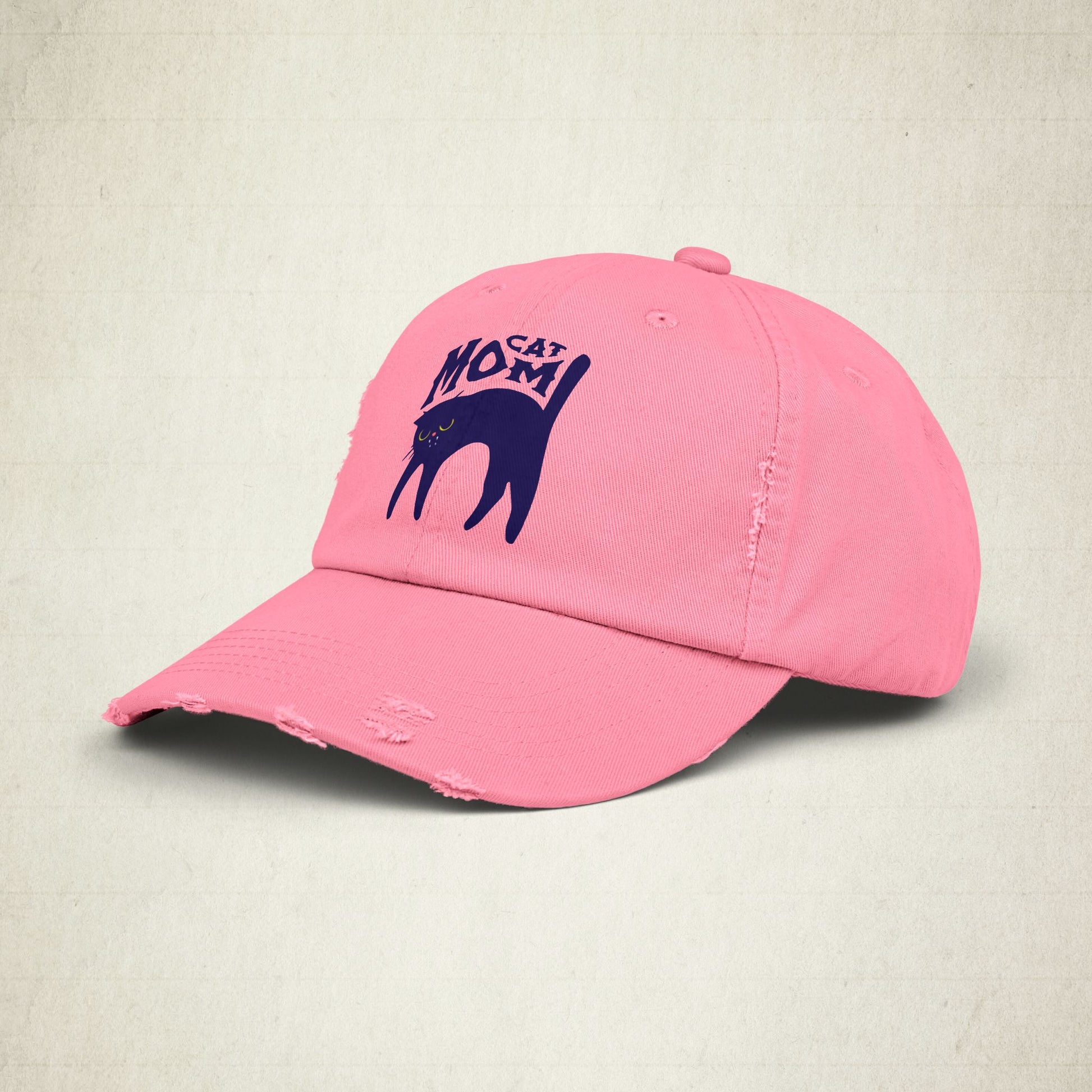 Cat Mom Distressed Cap