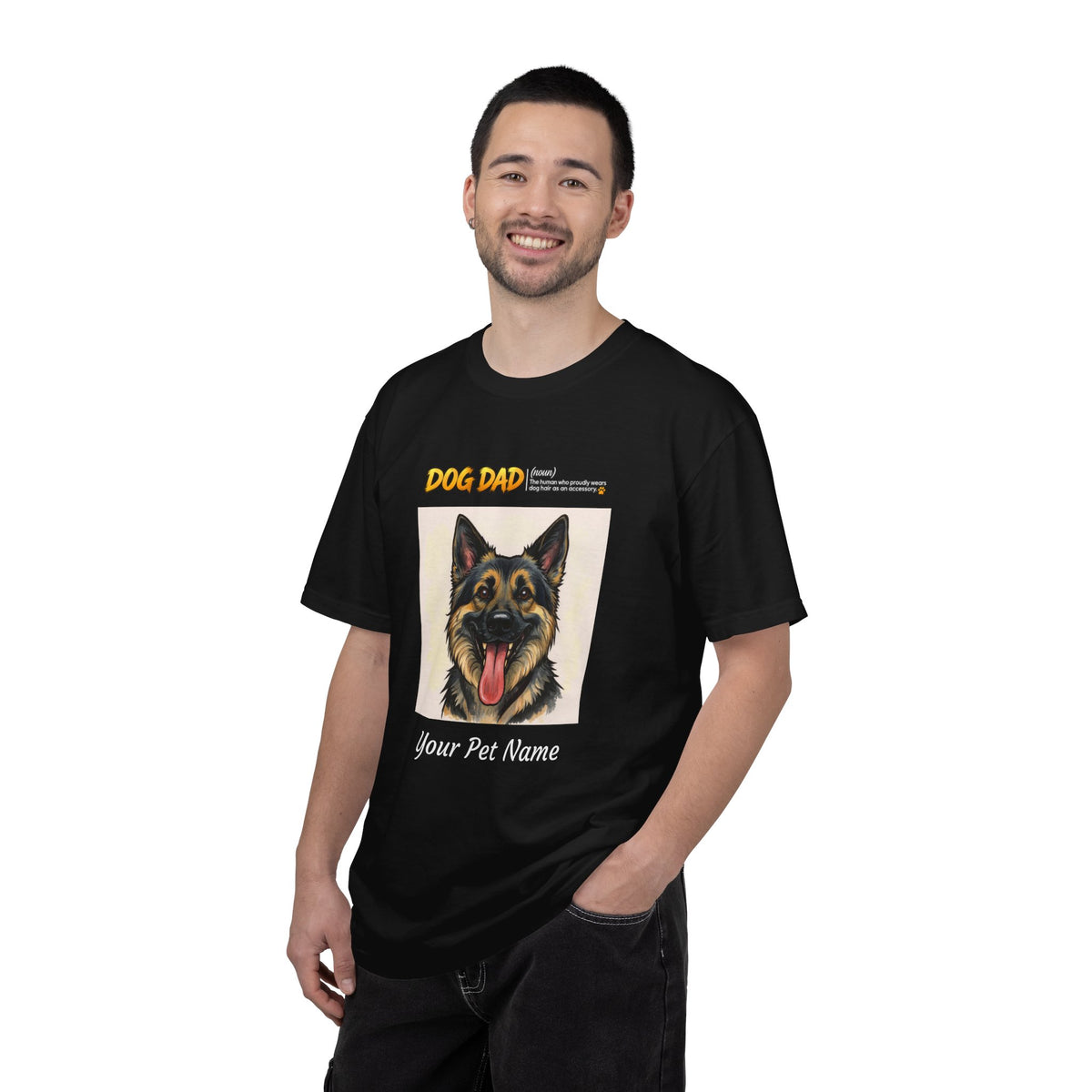 Custom Dog Dad Caricature T-Shirt | Personalized Pet Portrait Tee