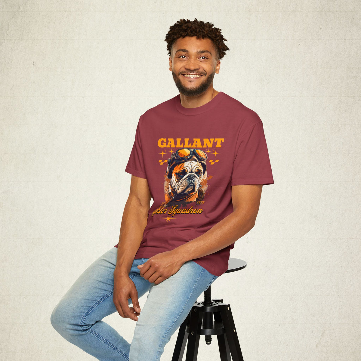 Gallant Fighter Squadron Bulldog Tee featuring a Gallant Fighter Squadron design, graphic tee