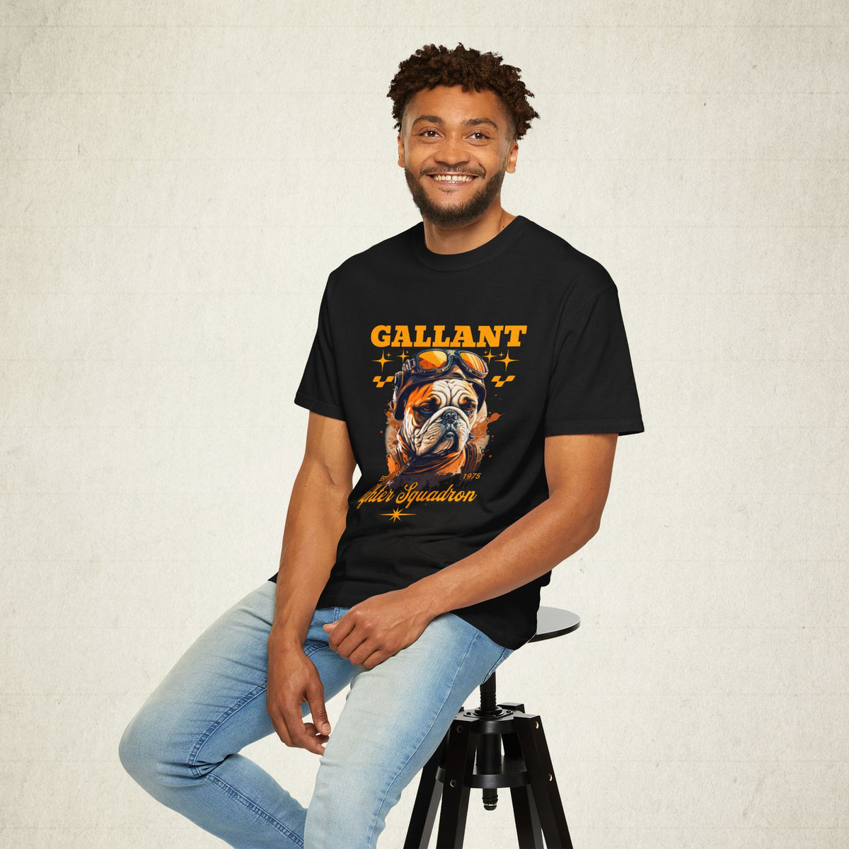 Gallant Fighter Squadron Bulldog Tee featuring a Gallant Fighter Squadron design, graphic tee