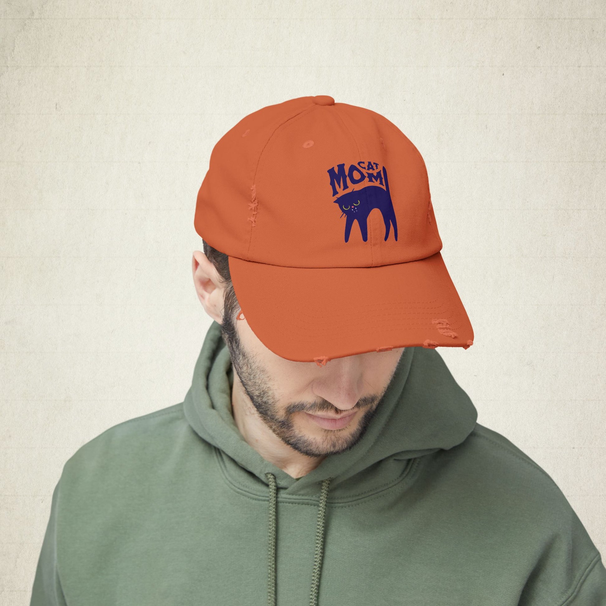 Cat Mom Distressed Cap