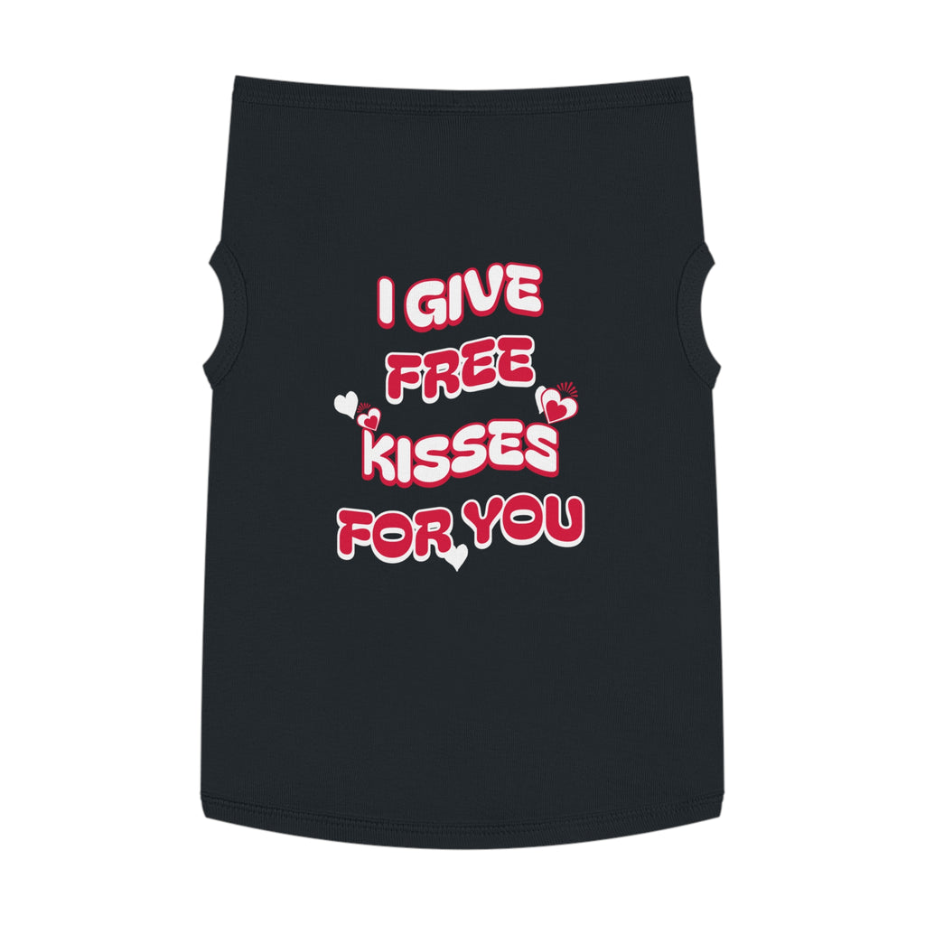 Cute Pet Tank Top, I Give Free Kisses for You, Dog Apparel, Pet Clothing, Valentine’s Day Gift, Funny Pet Shirt