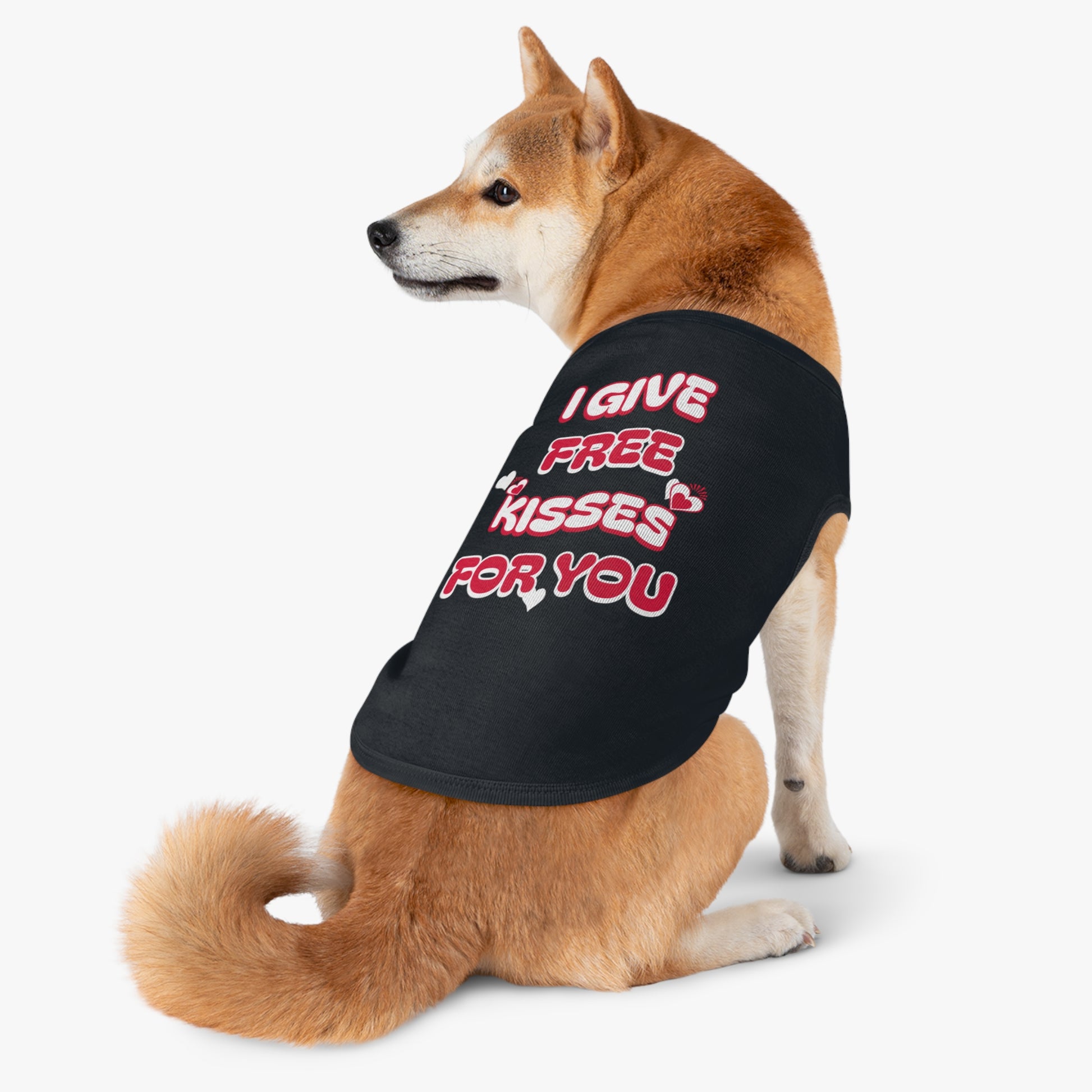 Cute Pet Tank Top, I Give Free Kisses for You, Dog Apparel, Pet Clothing, Valentine’s Day Gift, Funny Pet Shirt